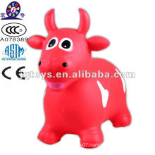 Inflatable animal toy bouncing cow